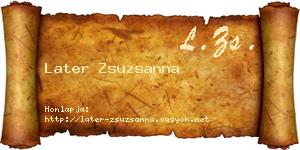 Later Zsuzsanna névjegykártya