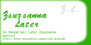 zsuzsanna later business card